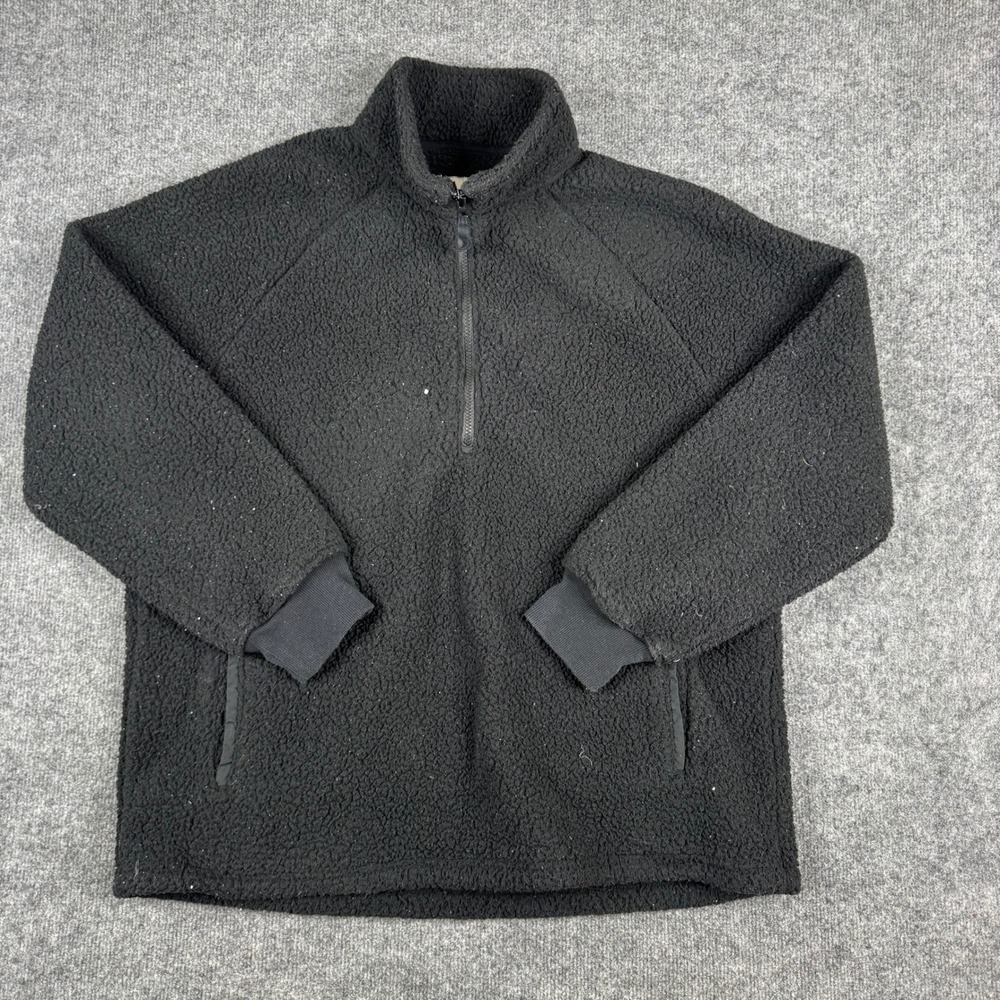 Goodfellow & Co Pullover Mens Size XL Black Sherpa Fleece Quarter Zip Casual